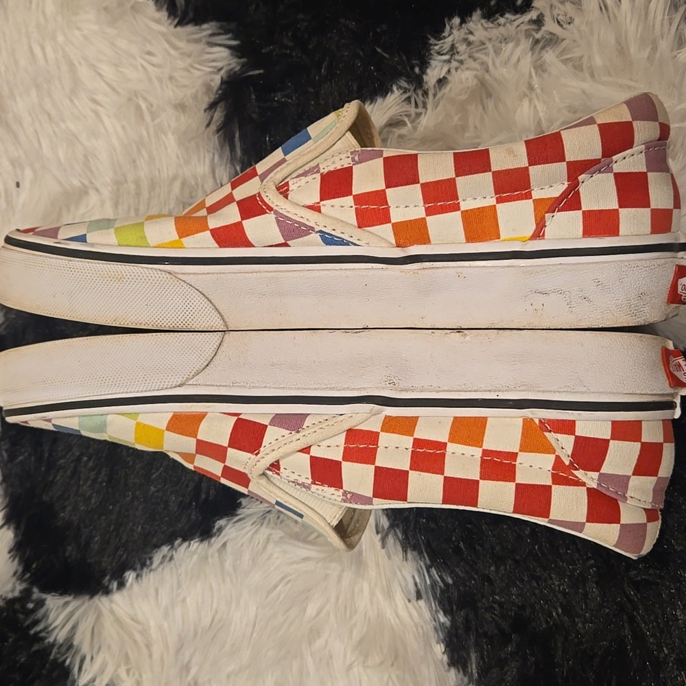 Vans Rainbow Checkered Sneakers Vibrant Canvas Style - Picture 4 of 5
